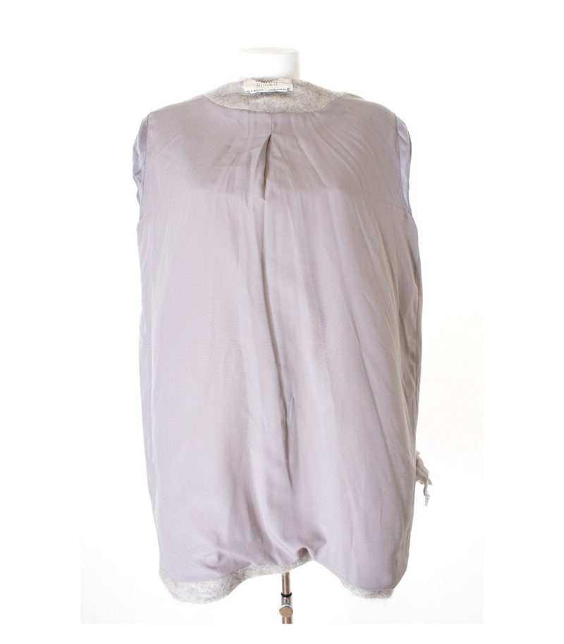ZARA Damen BASIC Mantel Gr. XL Graubraun Mohair Wolle – Foto 5