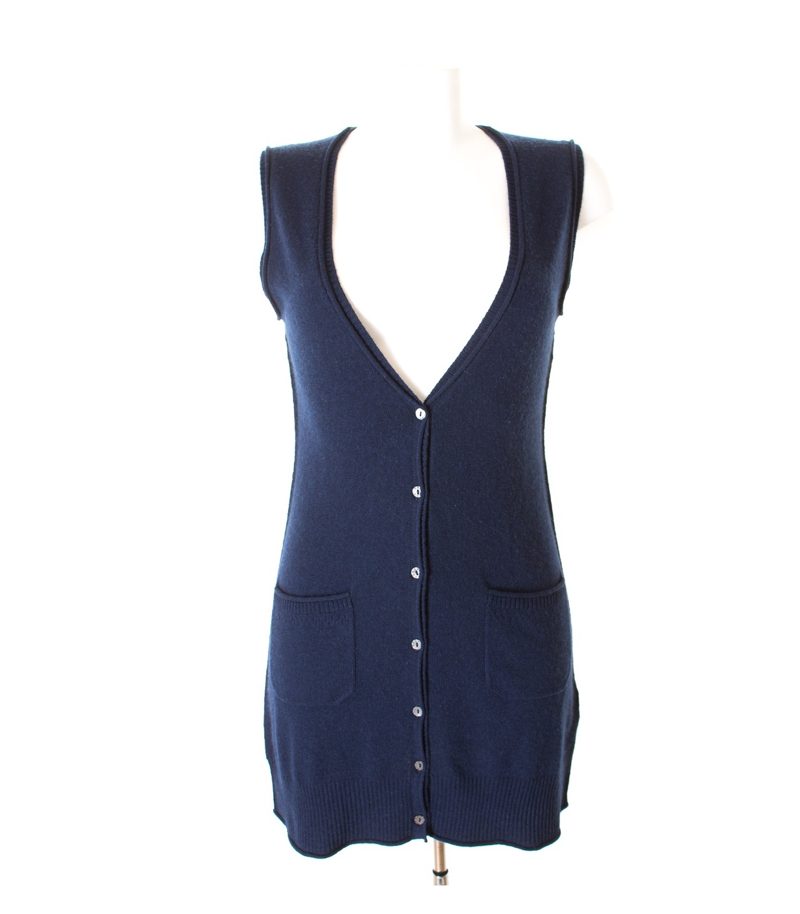 Bloom Damen Weste Strickweste Gr. DE 36 Blau Wolle Kaschmir NEU – Foto 1