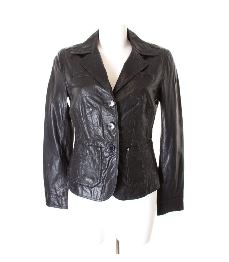 MILESTONE Damen Lederjacke Gr. DE 36 Schwarz – Foto 1