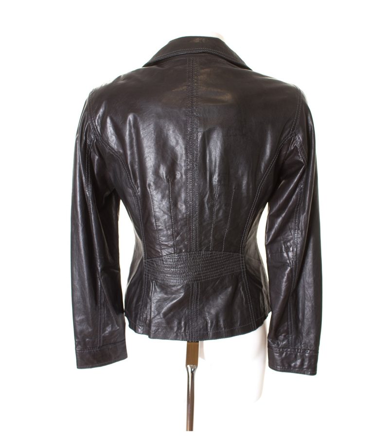 MILESTONE Damen Lederjacke Gr. DE 36 Schwarz – Foto 3
