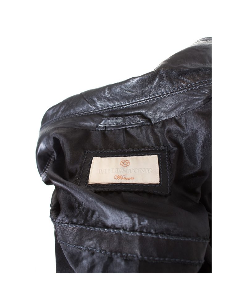 MILESTONE Damen Lederjacke Gr. DE 36 Schwarz – Foto 4