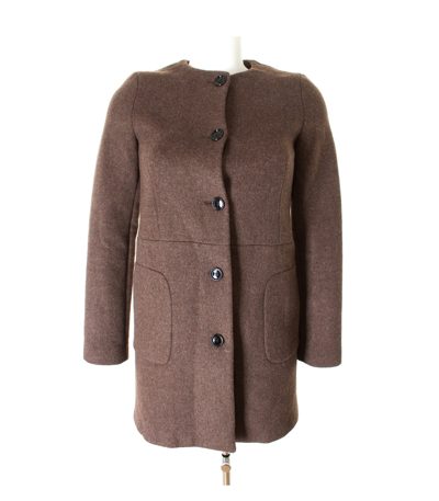ZARA Damen WOMAN Mantel Wollmantel Gr. XS Braun
