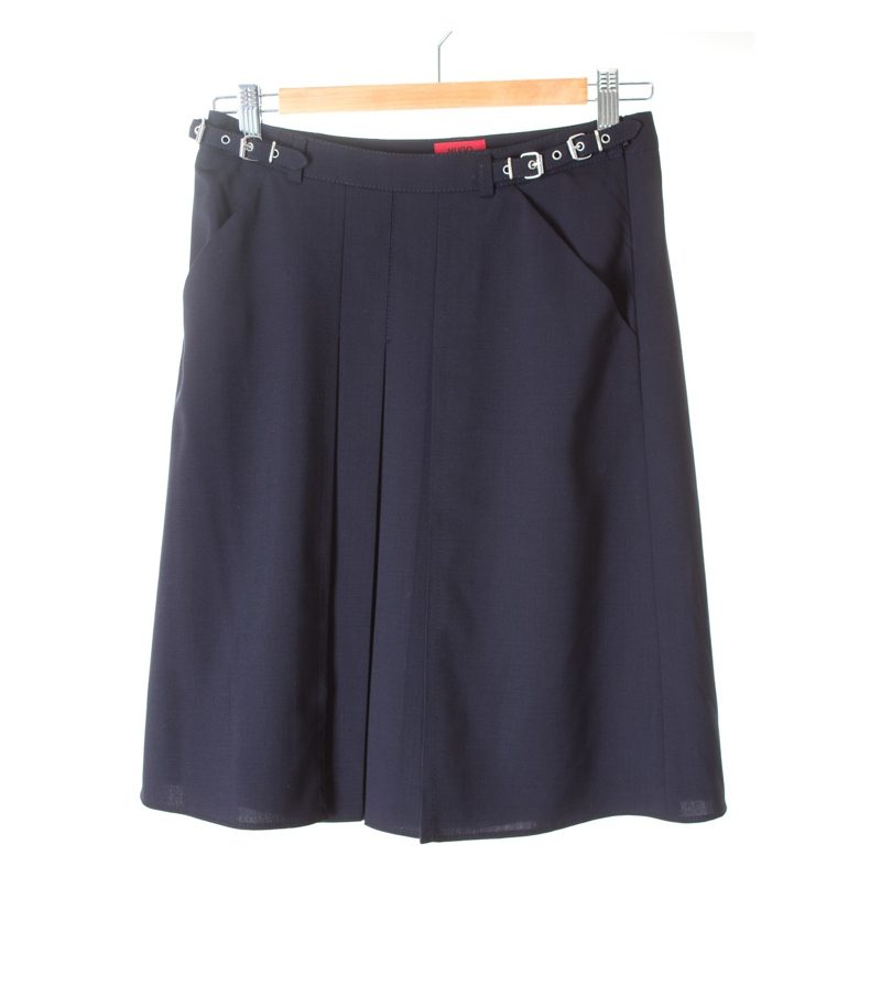 HUGO BOSS Damen Rock Gr. DE 32 Blau Wolle – Foto 1