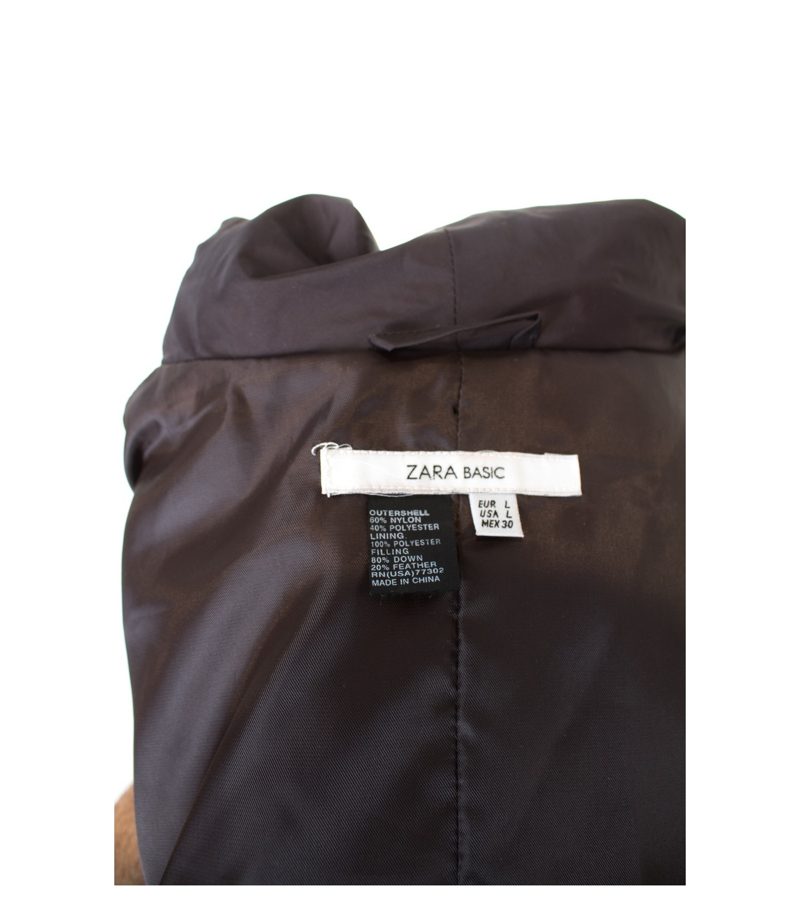 ZARA Damen BASIC Jacke Daunenjacke Down Gr. L Braun – Foto 3
