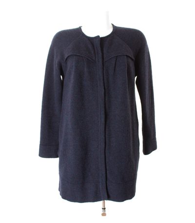 INTROPIA Damen Strickmantel Strickjacke Gr. S Blau Wolle