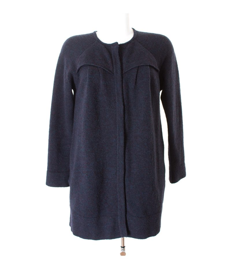 INTROPIA Damen Strickmantel Strickjacke Gr. S Blau Wolle – Foto 1