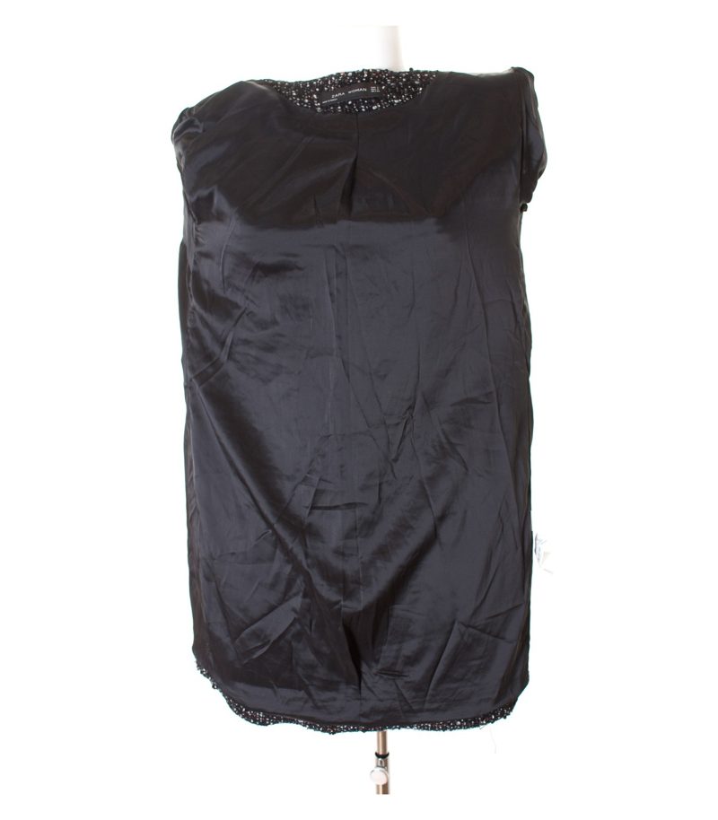 ZARA Damen WOMAN Mantel Gr. S Mehrfarbig Leder Wolle Alpaka Mohair Baumwolle – Foto 3