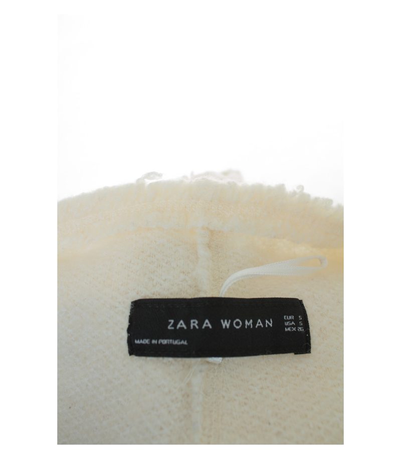 ZARA Damen WOMAN Weste Strickweste Gr. S in Perlweiß Wolle – Foto 4