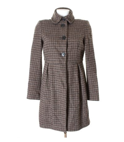 ZARA Damen BASIC Mantel Gr. S Mehrfarbig Wolle Alpaka