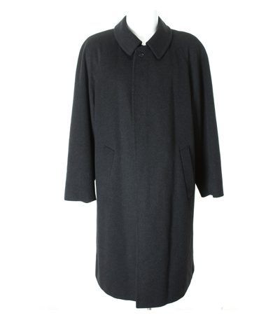 bugatti Herren Mantel Trenchcoat Gr. 26 in Shwarzgrau Wolle Kaschmir