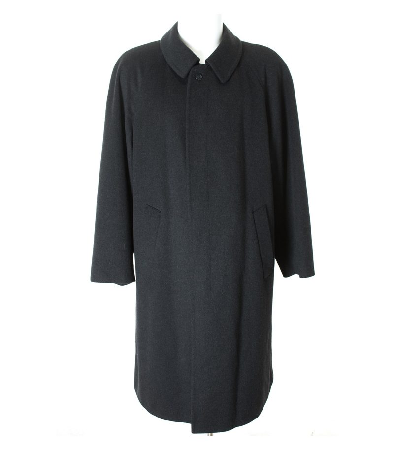 bugatti Herren Mantel Trenchcoat Gr. 26 in Shwarzgrau Wolle Kaschmir – Foto 1