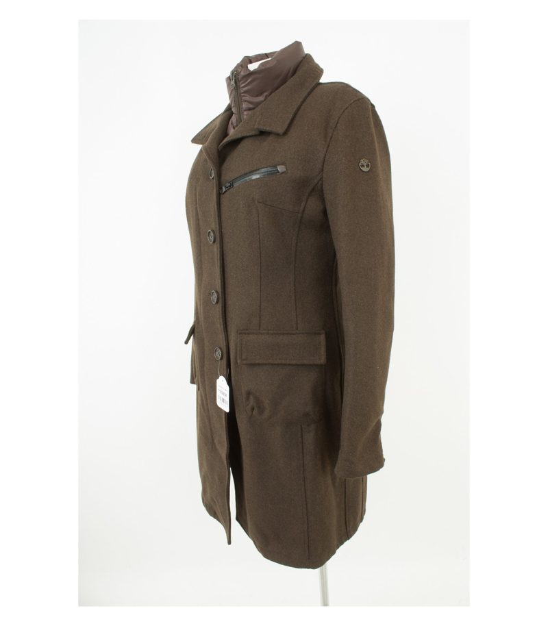 TIMBERLAND Damen Mantel Weste Wollmantel Gr.M-L in Braunoliv – Foto 3