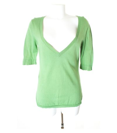 HUGENBERG Damen Pullover Kurzarm Pima Gr. M Grün Baumwolle