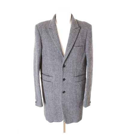 Under Cover Herren Mantel Gr. 94 Grau Wolle Baumwolle