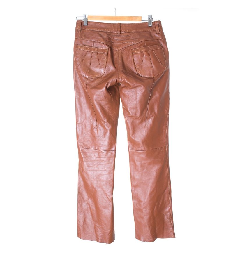 VERO MODA Damen Hose Lederhose Gr. M Braun Leder – Foto 2