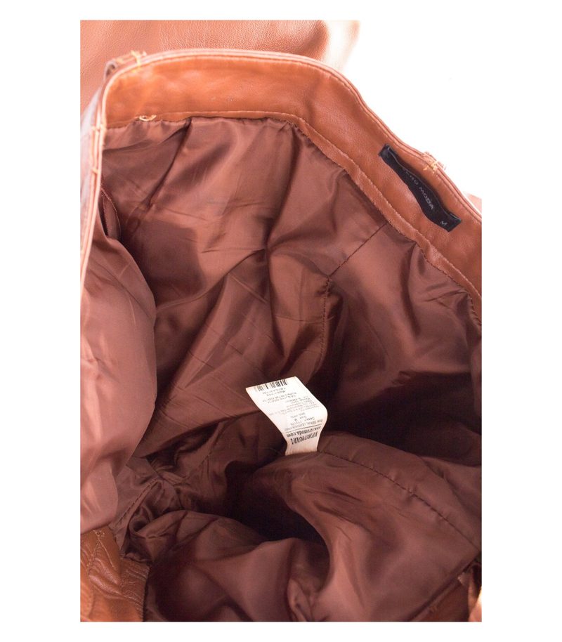VERO MODA Damen Hose Lederhose Gr. M Braun Leder – Foto 3