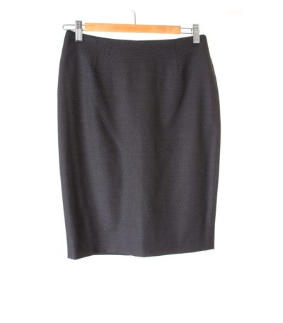 RENE LEZARD Damen Rock Gr. DE 34 Schwarz Weiß Wolle Baumwolle