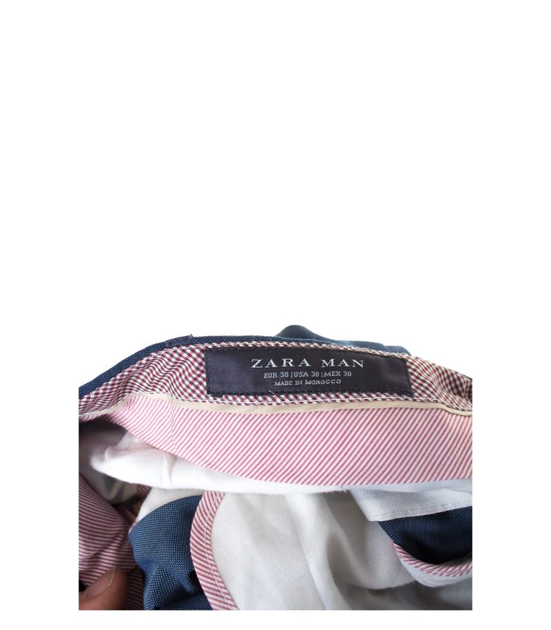 ZARA Herren MAN Hose Gr. DE 48 Blau Wolle – Foto 3