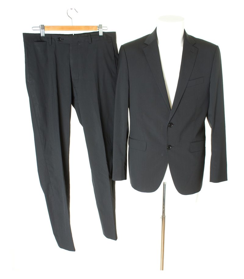 LAWRENCE GREY Herren Anzug Gr. 50 Schwarz Wolle – Foto 1