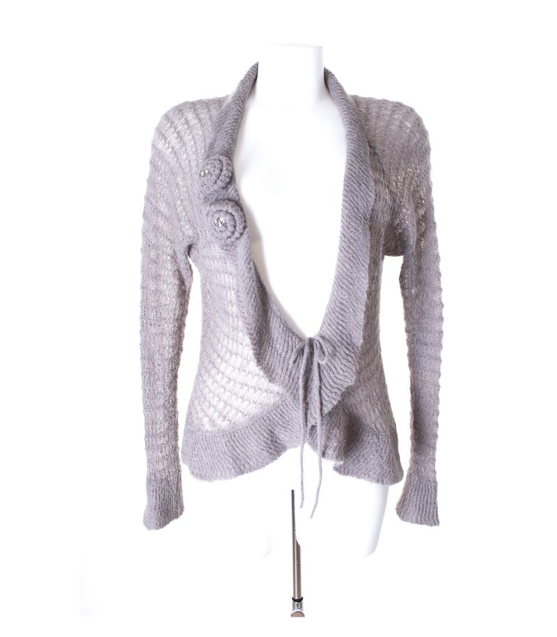 comma Damen Strickjacke Gr. DE 38 Grau Mohair – Foto 1