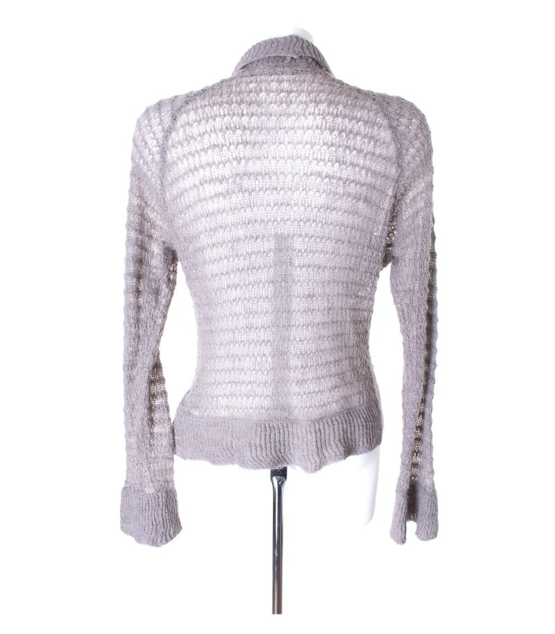 comma Damen Strickjacke Gr. DE 38 Grau Mohair – Foto 3