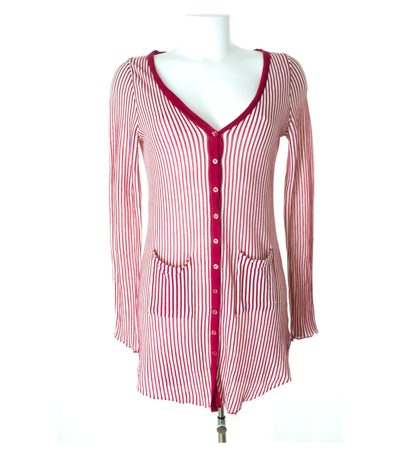 ADOLFO DOMINGUEZ Damen Strickjacke Gr. M Rot Weiß