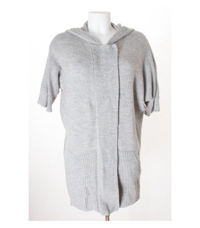 STEFANEL Damen Strickjacke Gr. L Grau Alpaka Wolle
