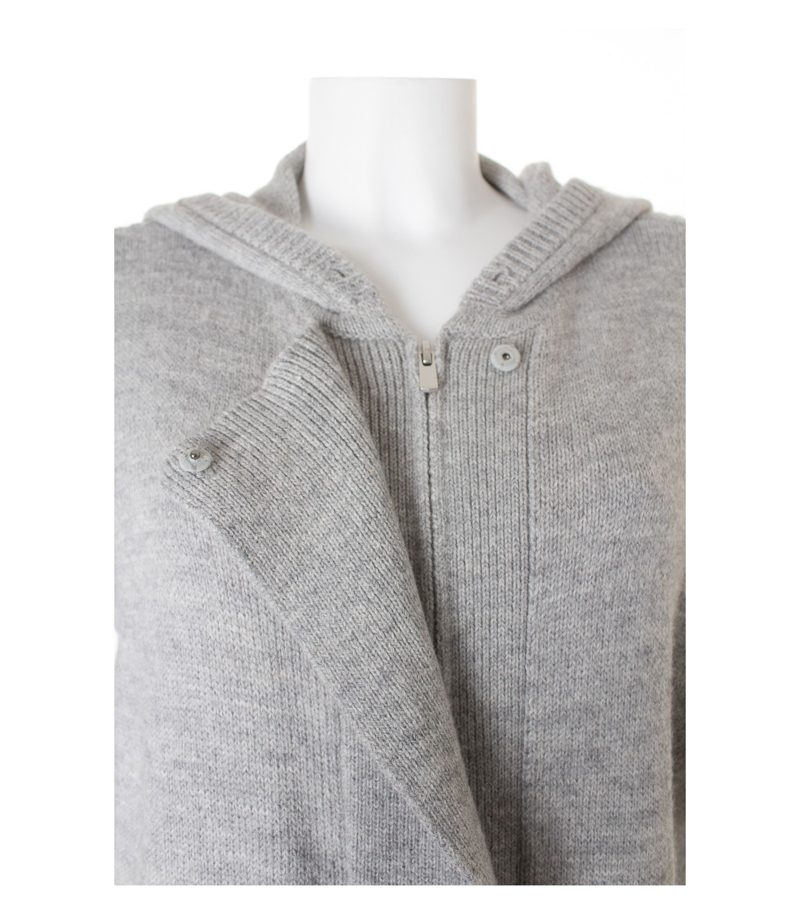 STEFANEL Damen Strickjacke Gr. L Grau Alpaka Wolle – Foto 2