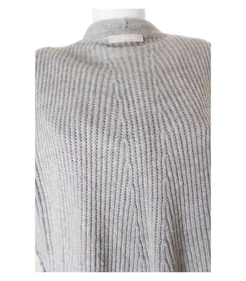 STEFANEL Damen Strickjacke Gr. L Grau Alpaka Wolle – Foto 5
