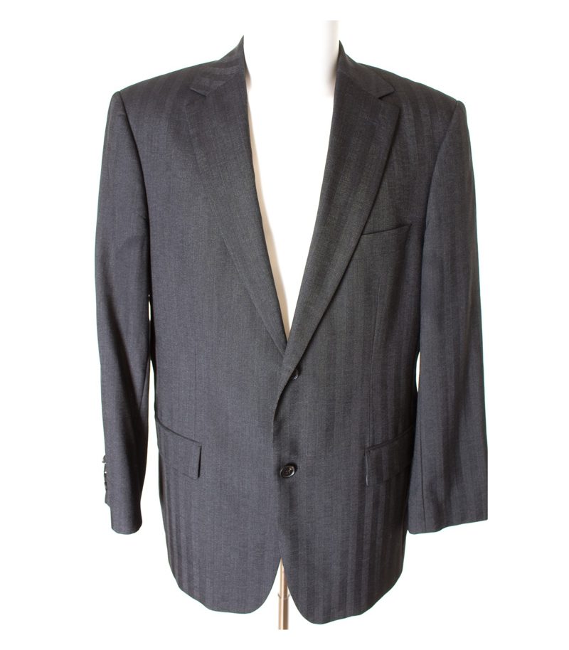 HUGO BOSS Herren Sakko Gr. 50 Schwarzgrau Wolle Seide – Foto 1