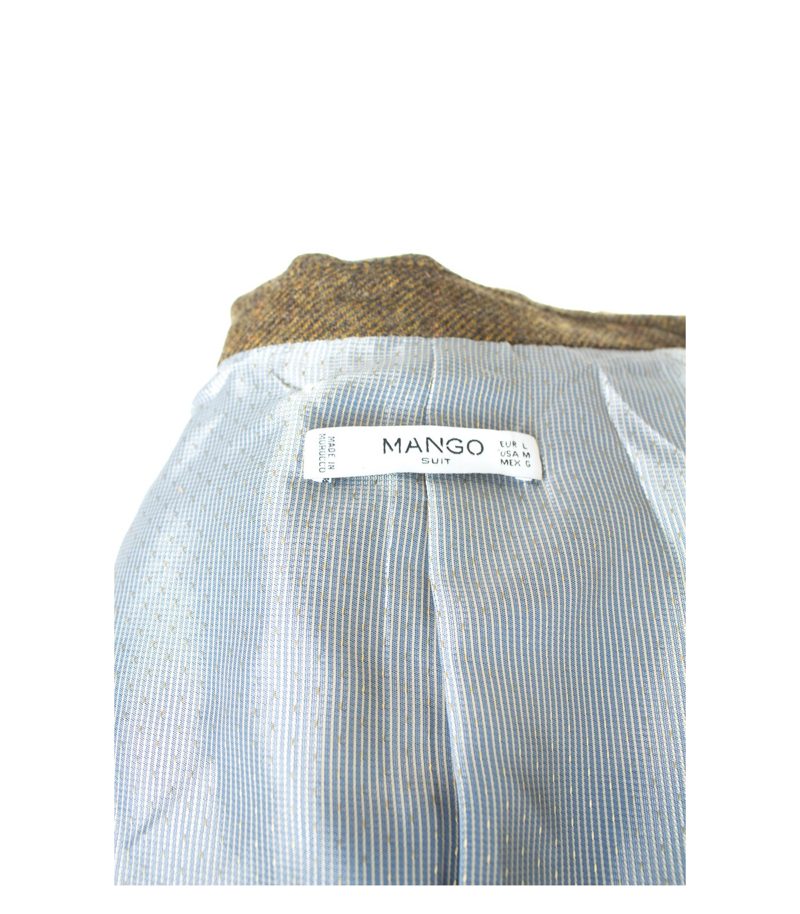 MANGO Damen Blazer Gr. L Mehrfarbig Wolle – Foto 3