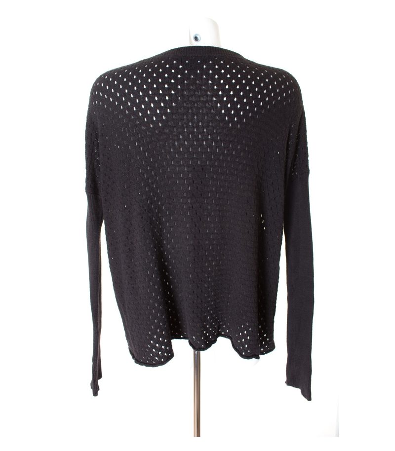 MARGIT BRANDT Damen Pullover Gr. S/M in Schwarzbraun Viskose Baumwolle – Foto 2