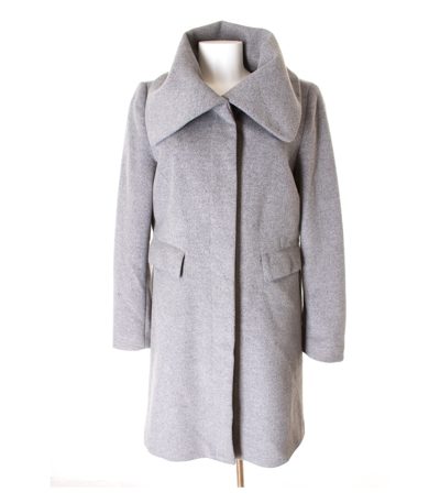 ZARA Damen WOMAN Mantel Gr. XL Grau Wolle Viskose