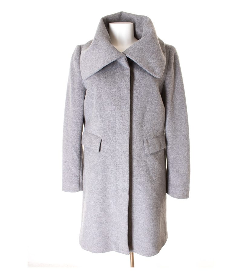 ZARA Damen WOMAN Mantel Gr. XL Grau Wolle Viskose – Foto 1