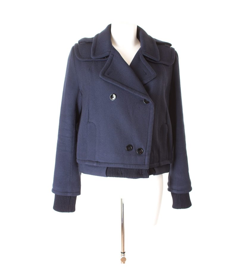 athe vanessabruno Damen Blazer Gr. DE 42 Blau Wolle – Foto 1