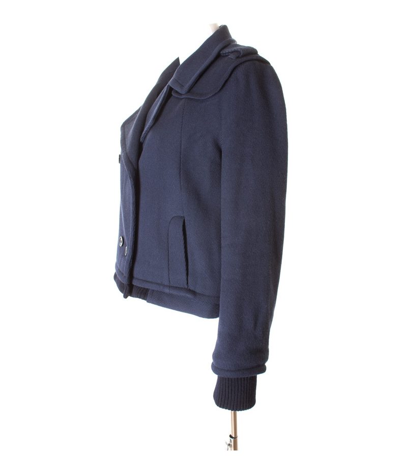 athe vanessabruno Damen Blazer Gr. DE 42 Blau Wolle – Foto 2