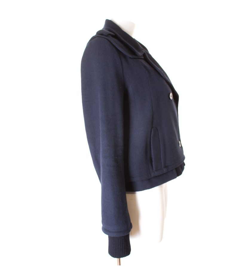 athe vanessabruno Damen Blazer Gr. DE 42 Blau Wolle – Foto 3
