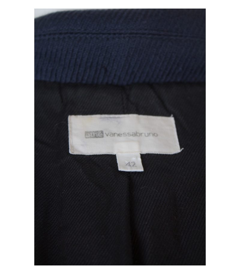 athe vanessabruno Damen Blazer Gr. DE 42 Blau Wolle – Foto 5