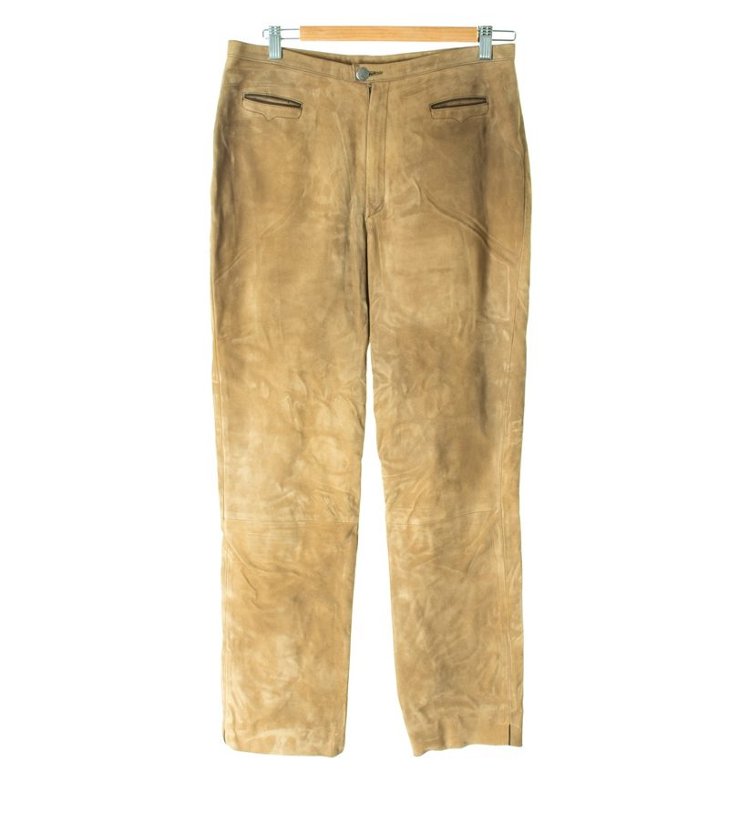 MEINDL Damen Hose Trachtenhose Lederhose Gr. DE 42 Braun Leder – Foto 1