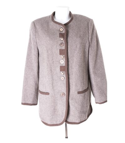 MEICO LANDHAUS LOOK Trachtenjacke Damen Jacke Gr. DE 40 Braungrau Wolle
