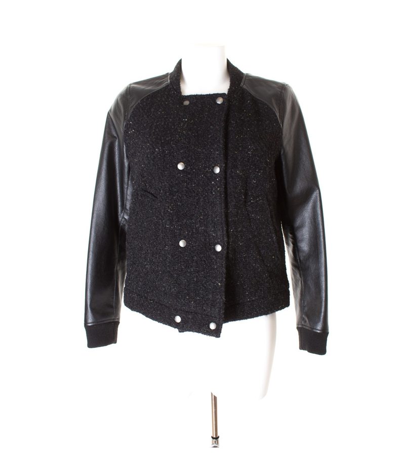 COMPTOIR DES COTONNIERS Damen Jacke Gr. L Schwarz Wolle Baumwolle – Foto 1