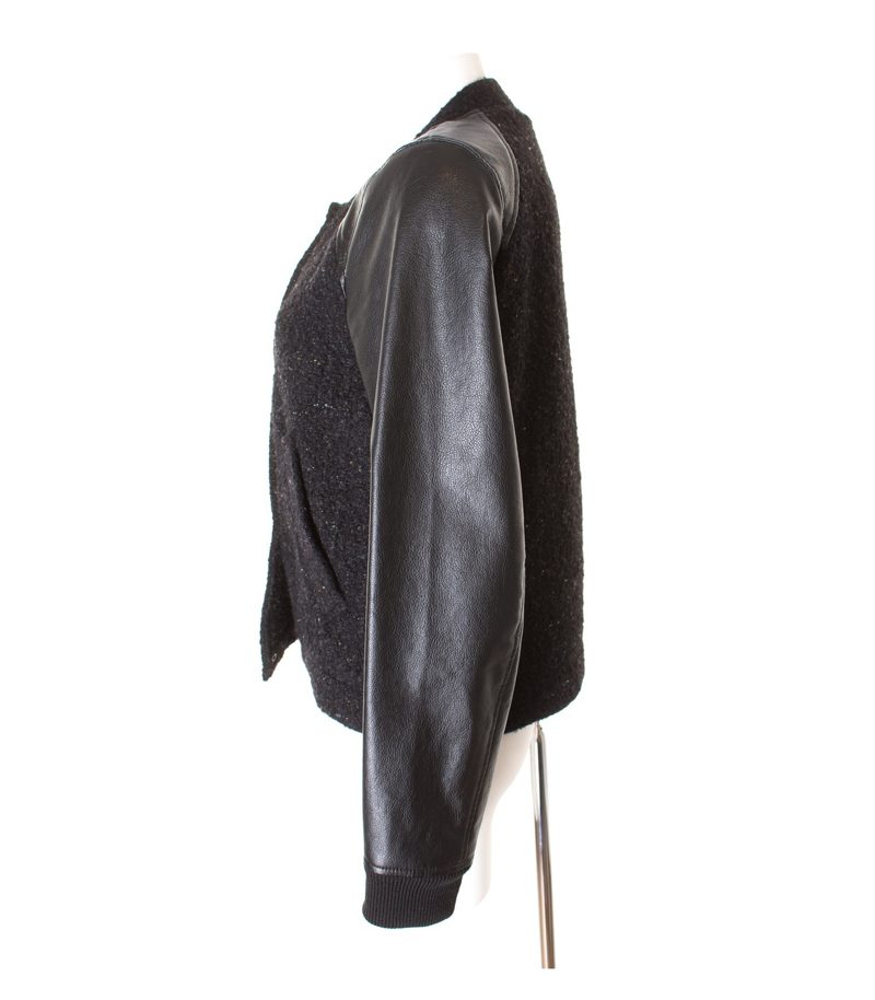 COMPTOIR DES COTONNIERS Damen Jacke Gr. L Schwarz Wolle Baumwolle – Foto 2