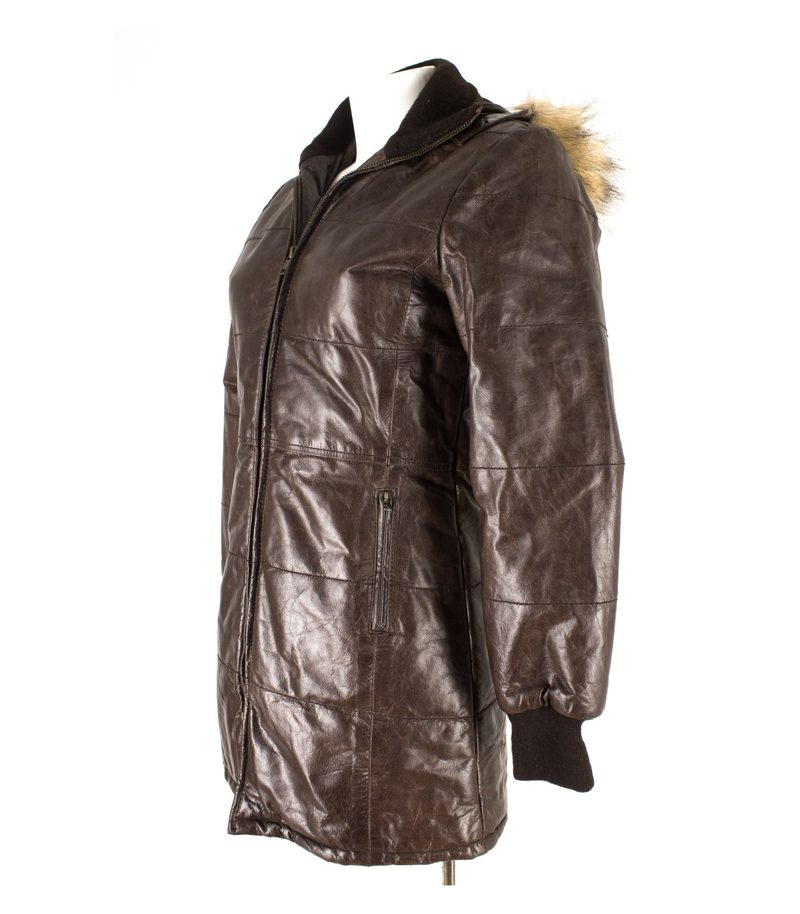 Damen Mantel Steppmantel Gr. S Leder – Foto 2