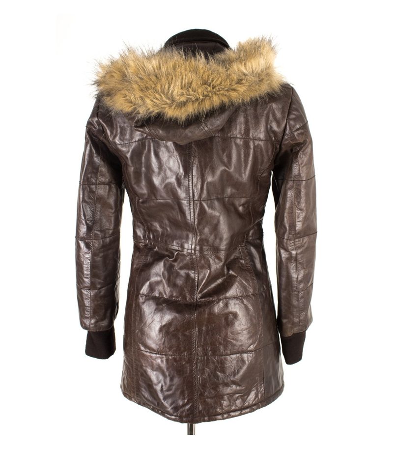 Damen Mantel Steppmantel Gr. S Leder – Foto 3