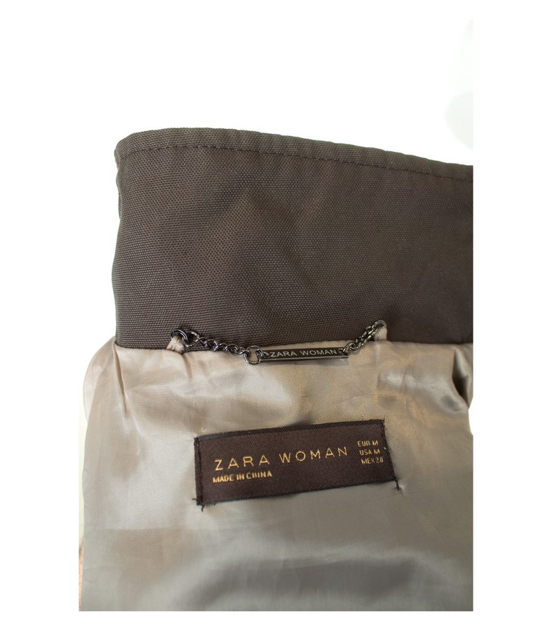 ZARA Damen WOMAN Jacke Gr. M Braun Baumwolle – Foto 4