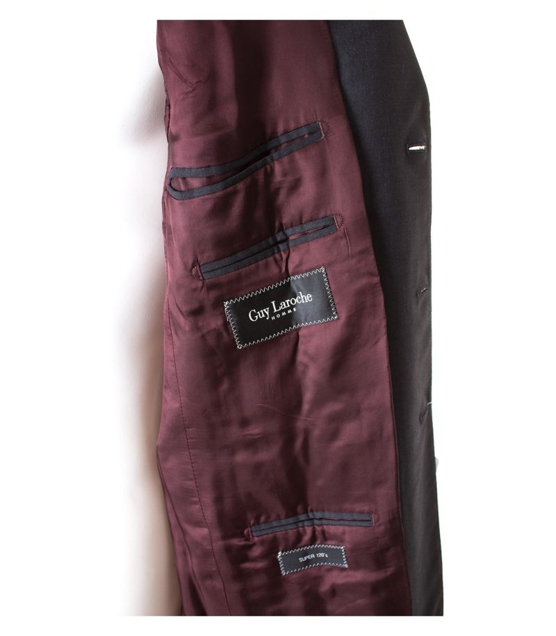 Guy Laroche HOMME Herren Sakko Super 120'S Gr. 98 Schwarzgrau Wolle – Foto 3