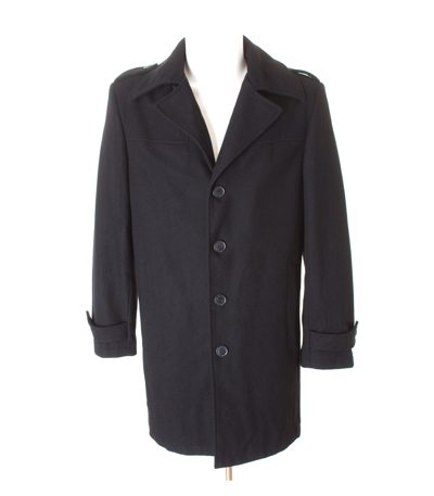Tom Rusborg Herren Mantel Kurzmantel Gr. 48 Schwarz Wolle