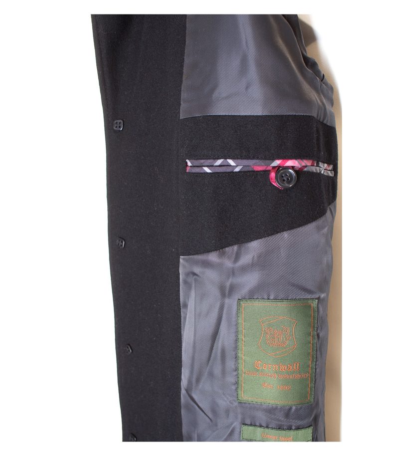 Tom Rusborg Herren Mantel Kurzmantel Gr. 48 Schwarz Wolle – Foto 5