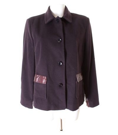 RIANI Damen Blazer Gr. DE 42 in Schwarzviolett Angora Wolle
