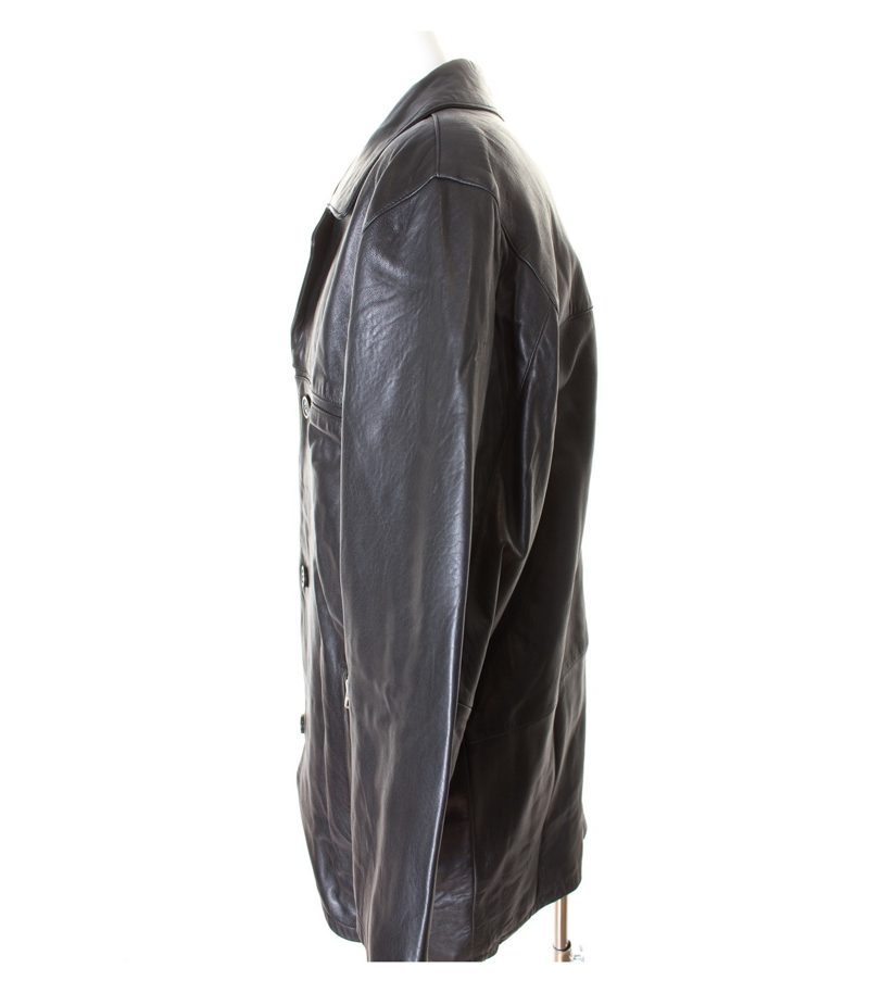 Herren Lederjacke Gr. 50 Schwarz Leder – Foto 2